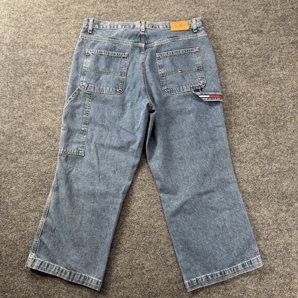 Vintage Y2K Women’s Tommy Hilfiger Carpenter denim Jeans Size 12 Baggy Hip Hop - Picture 2 of 10
